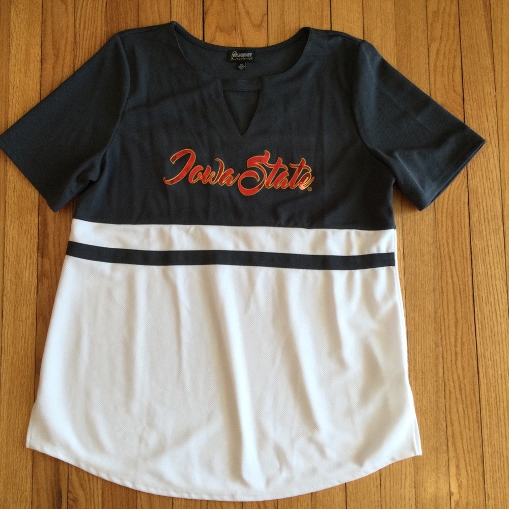 Iowa State Women's Black and White Top